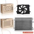 2X AC Condenser & Cooling Fan Assembly Kit for Chrysler 300 (2005–2010)