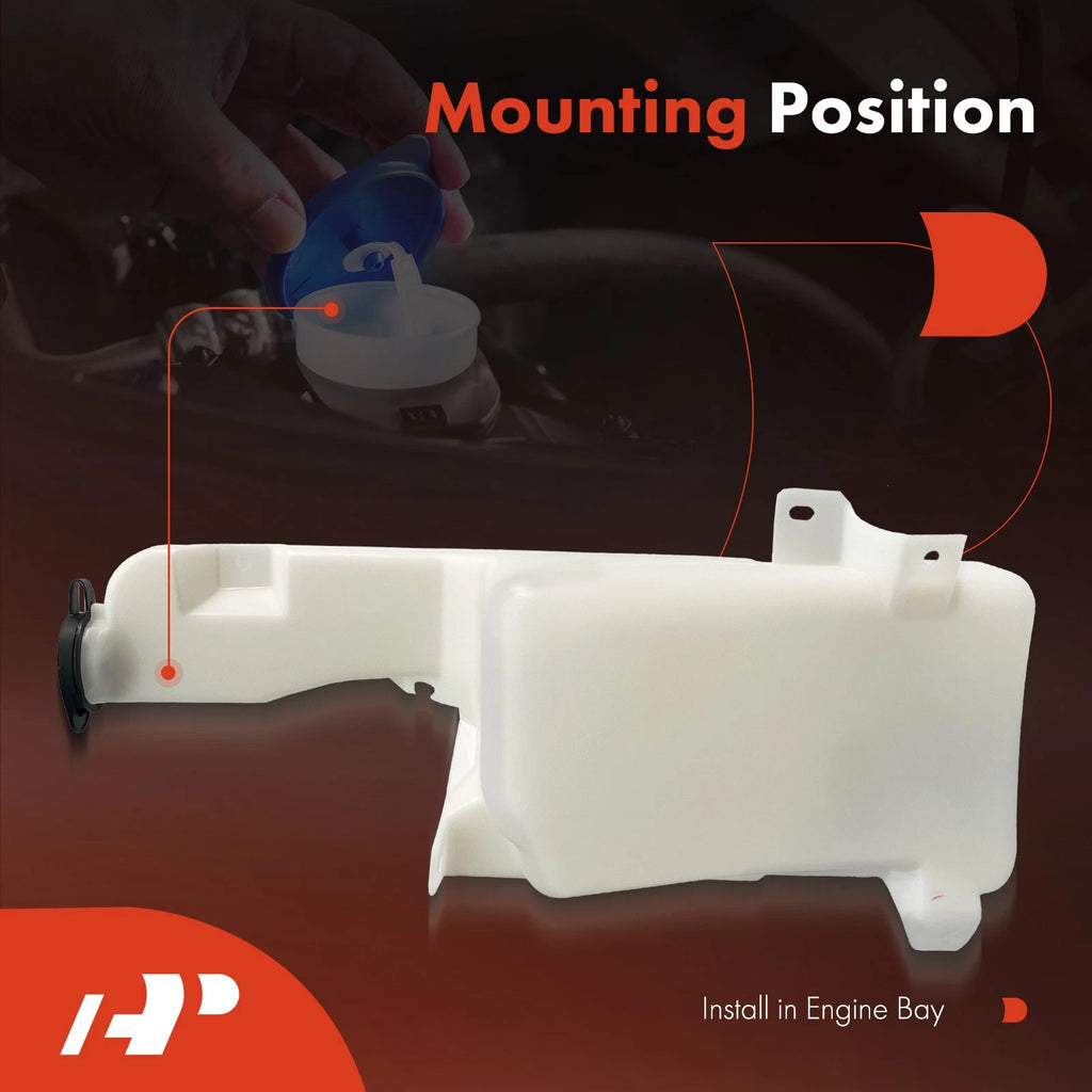 Windshield Washer Reservoir Tank with Cap & Pump for Chevy Tahoe (2000-2006)