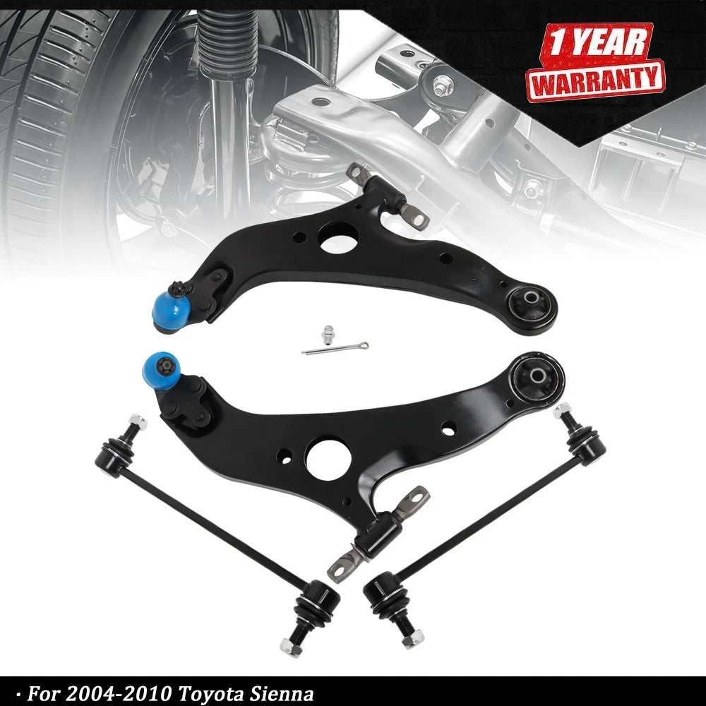 Set of 4 Front Lower Control Arms with Ball Joints for Toyota Sienna (2004–2010)
