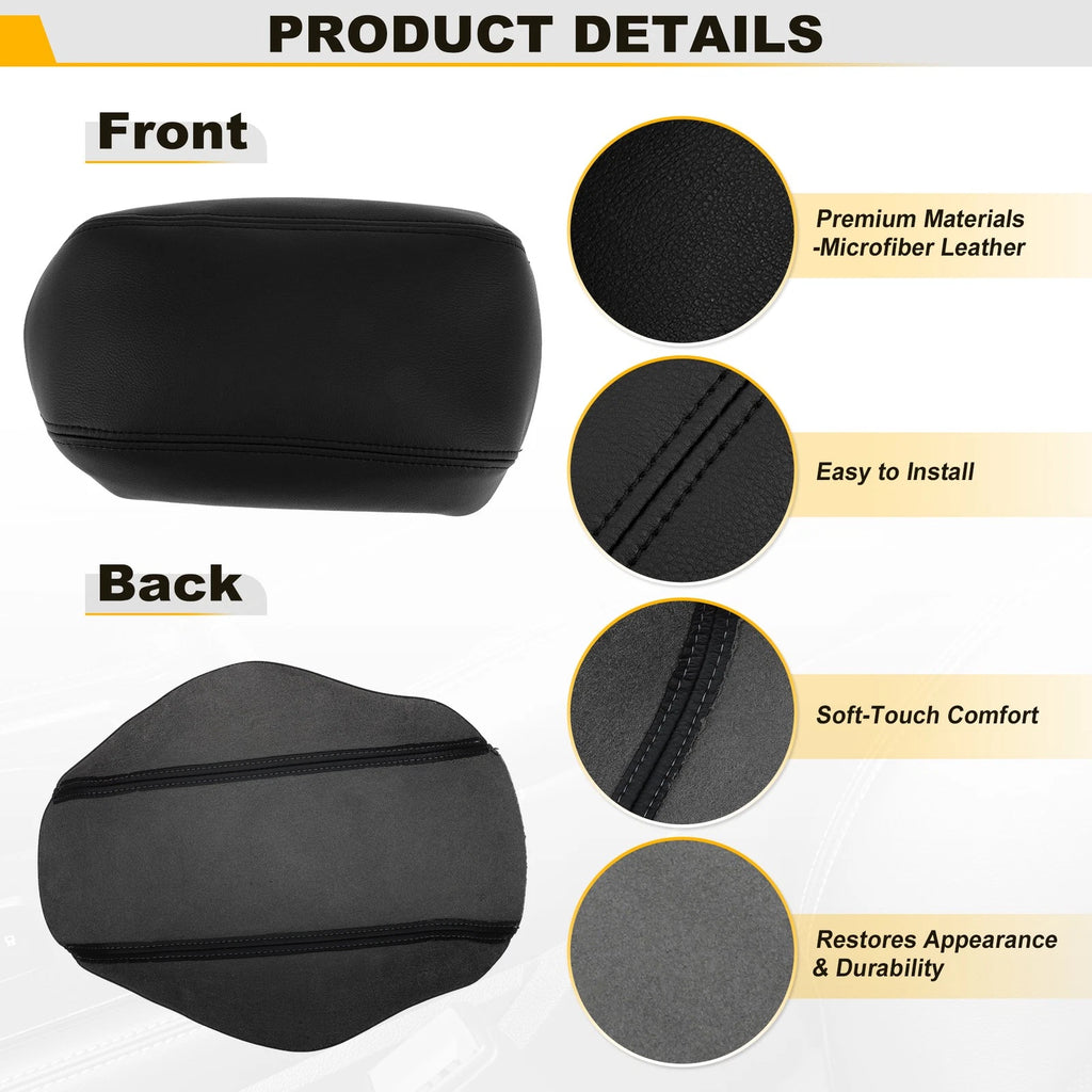 Leather Center Console Lid Armrest Cover for Ford Fusion (2017–2020)