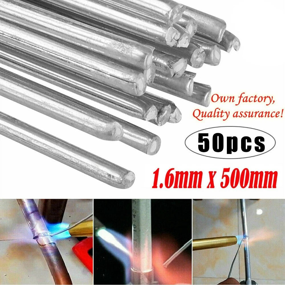 50pcs Low Melting Point Aluminum Welding Rods for Automotive Repairs