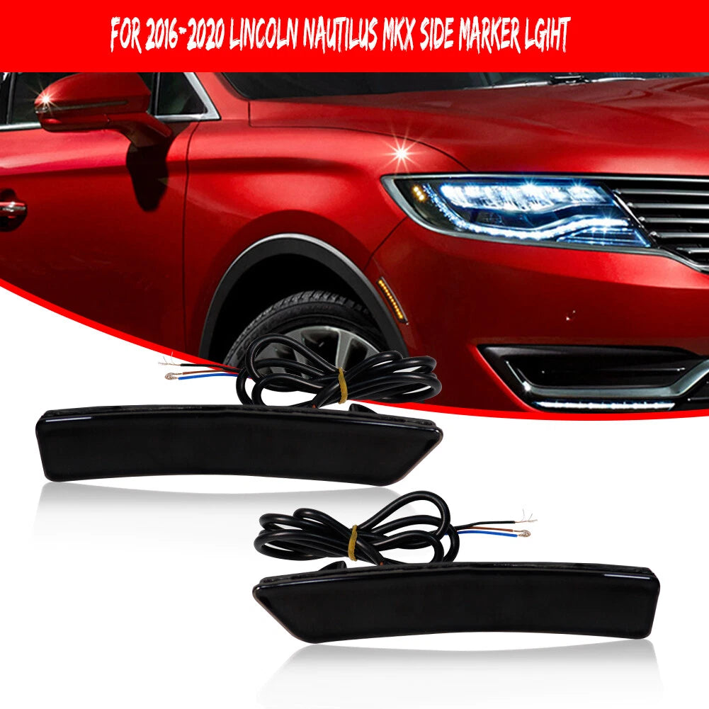 Switchback LED DRL Front Fender Side Marker Lamp for Lincoln Nautilus (2016–2022)