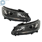 Headlight Set for Honda Accord (2013-2015) Halogen Black