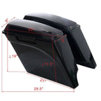 5" Stretched Extended Hard SaddleBags with Conversion Brackets for Harley Softail