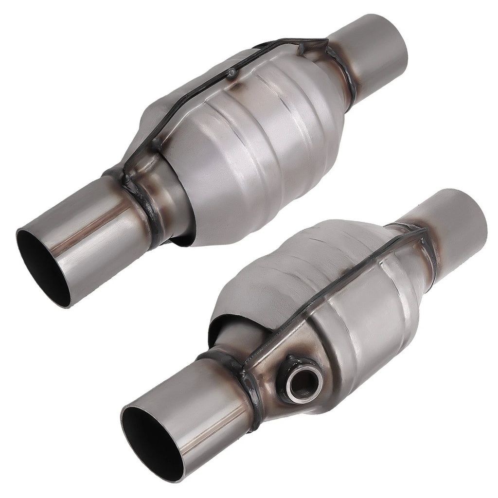 2X 2.25" Inlet/Outlet Universal Catalytic Converters Stainless Steel 13" Length