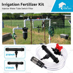 Irrigation Venturi Fertilizer Injector Kit 1/2" Water Tube Filter