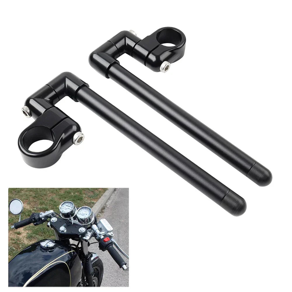 36MM Clip-On Handlebar for Motorcycle Cafe Racer - Black