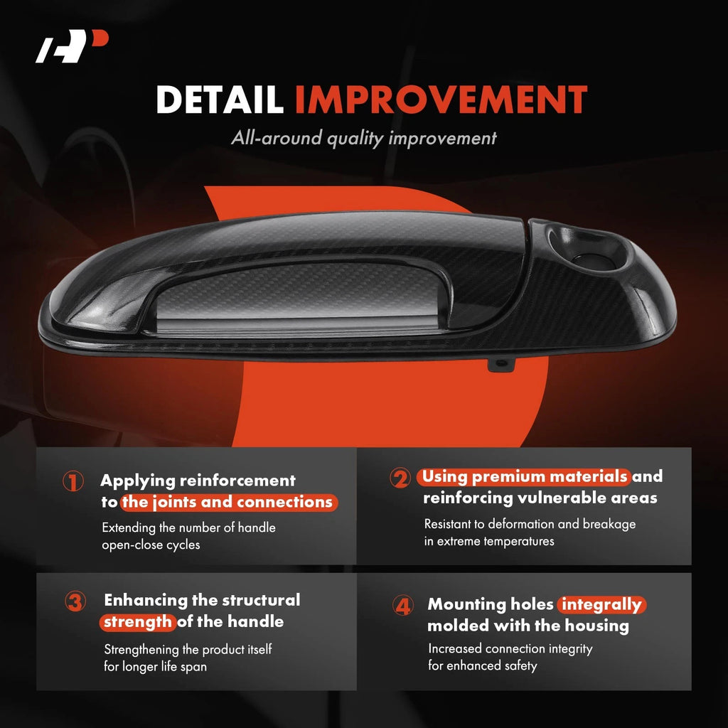 2X Front Exterior Door Handle for Dodge Dakota (2011) Ram 1500 (2003–2008)