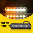 16X LED Amber/White Side Marker Flash Strobe Light Bar Kit for Tow Truck