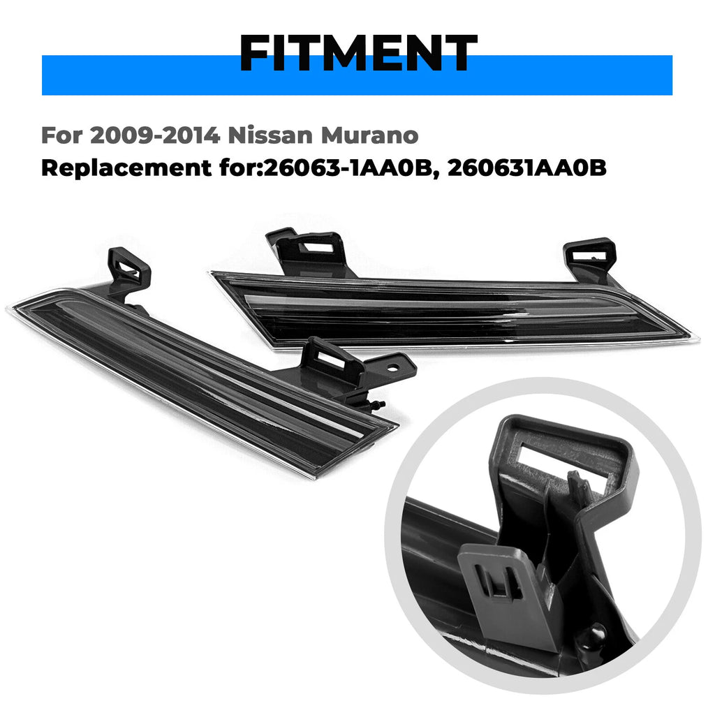 2Pcs Reflector Headlight Panel for Nissan Murano (2009–2014)