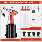 Pneumatic Air Hydraulic Pop Rivet Gun for Universal Use (1/4", 3/16", 5/32", 1/8", 3/32")