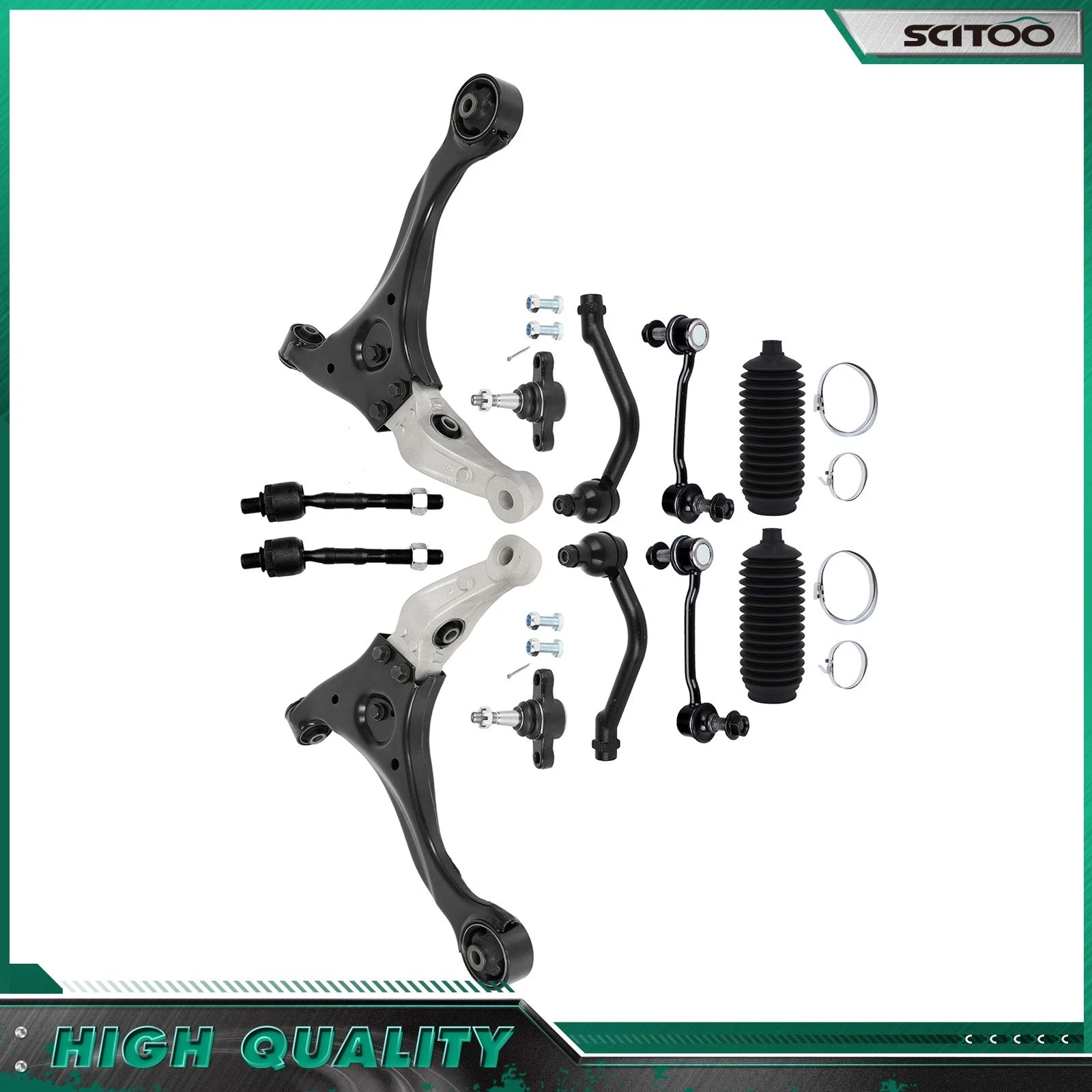 12Pcs Front Control Arm Tie Rod End Ball Joint Sway Bar for Hyundai Sonata (2006–2008)
