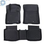 Set of 3 TPE Floor Mats Liner for Ford Escape (2020–2025) All Weather Black