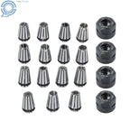 Set of 19 ER11 Collets with M14 Nuts for Micro Machining