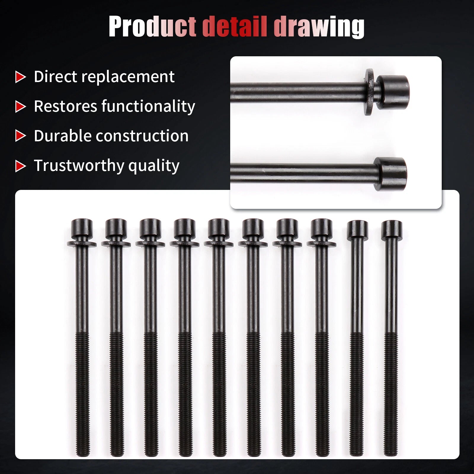 Head Bolts Set for Jeep Compass Cherokee Dodge Avenger (2007-2017)
