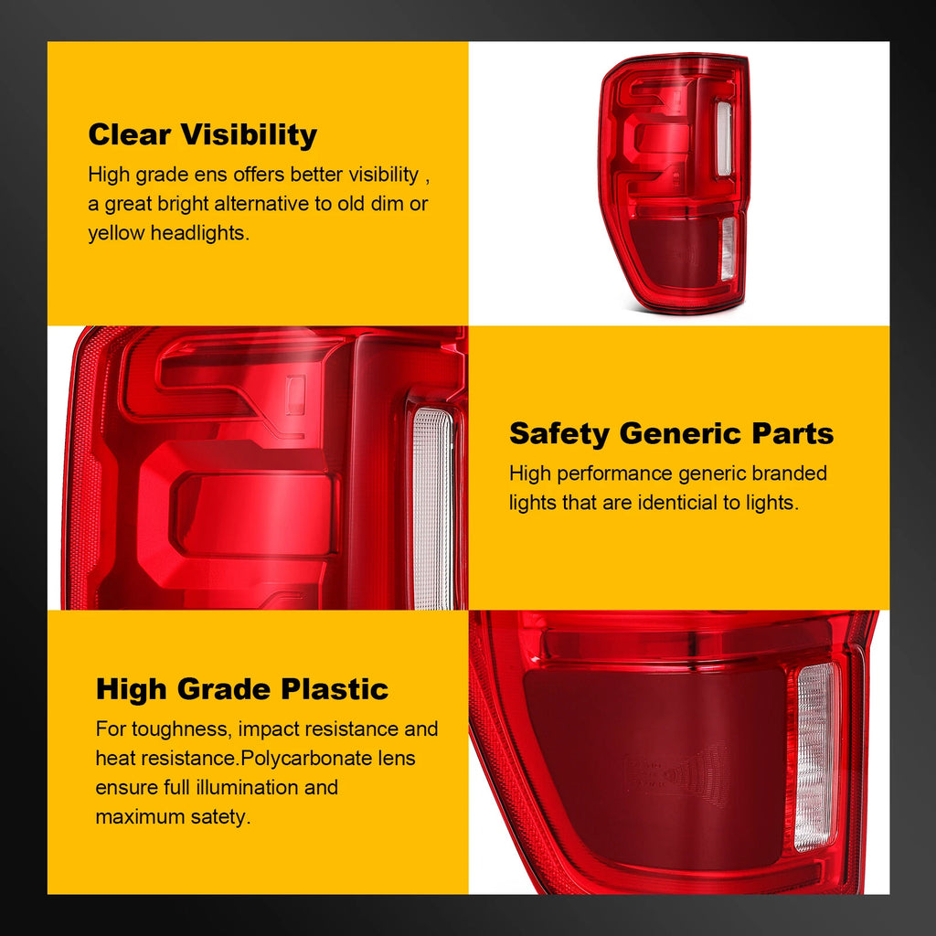 Full LED Tail Lights with Blind Spot for Ford Ranger (2019–2023)