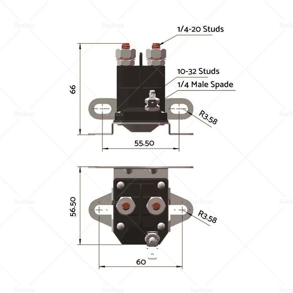 Starter Solenoid 3 Terminal 12V for Universal Lawn Mower