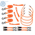Set of 4 Heavy Duty 1" × 15' Ratchet Straps for Tie Downs
