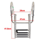 4 Step Stainless Steel Telescoping Boat Ladder with Pedal & Hand Railing