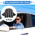 6 Pcs Black Door Pillar Window Trim for Hyundai Kona (2018-2023)