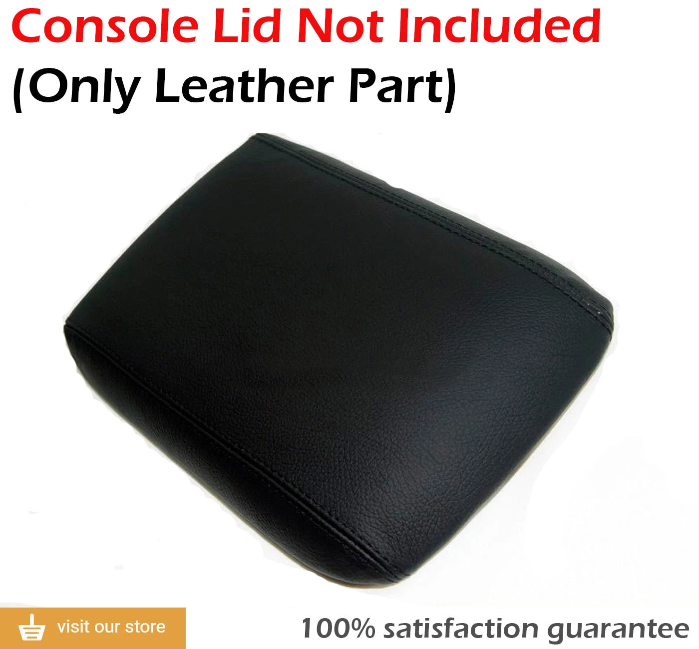 Center Console Armrest Cover for Ford Mustang (2005–2009) Black Leather