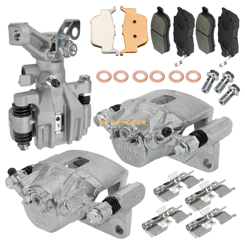 Front & Rear Brake Calipers w/Pads for Honda Pioneer 700 SXS700M2/M4 (2014–2023)