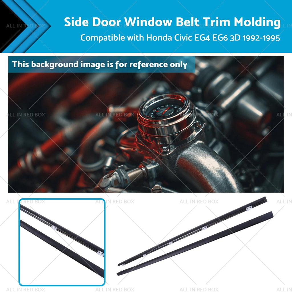 2Pcs Door Window Belt Molding for Honda Civic EG4 EG6 (1992–1995)