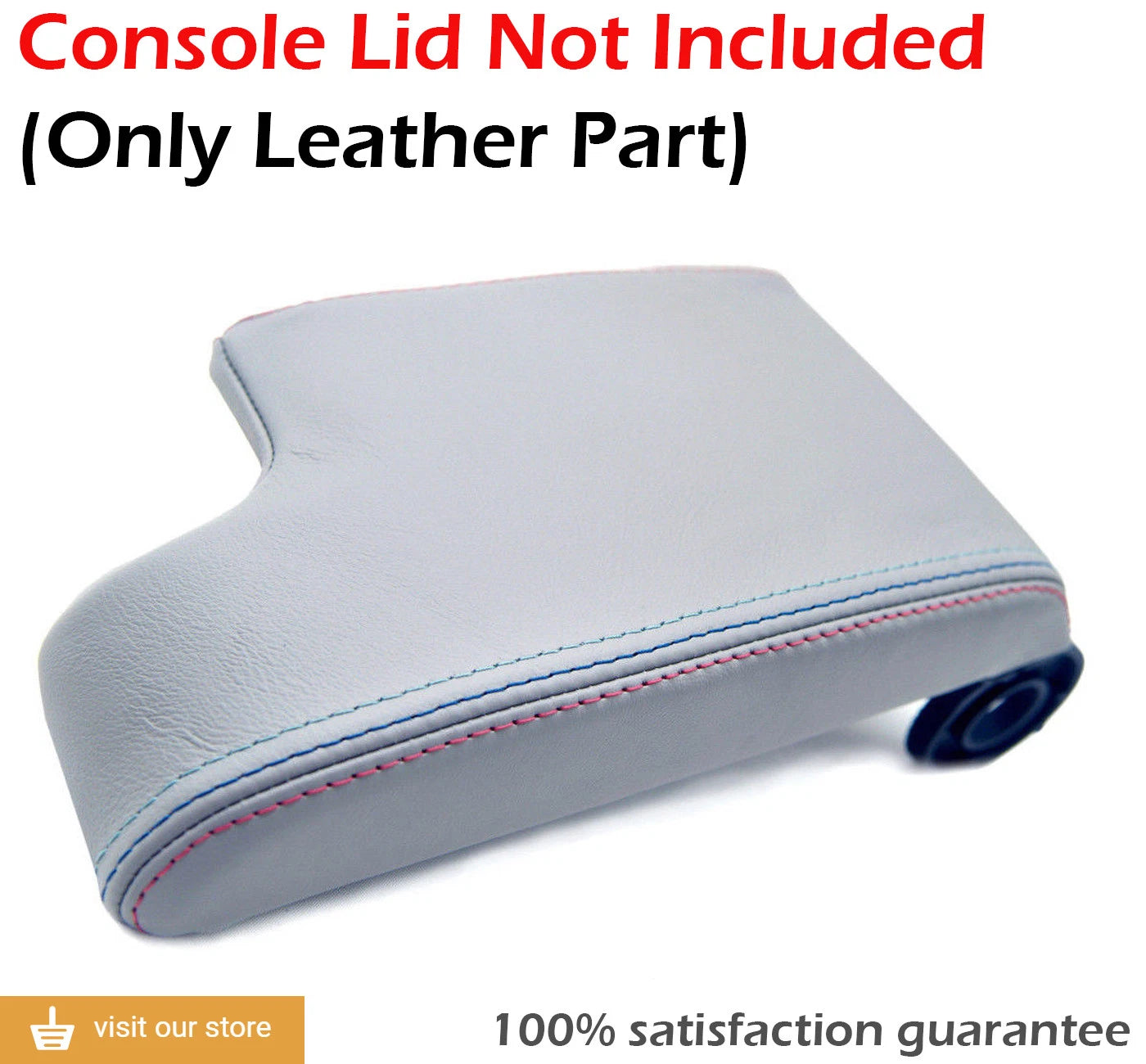 Leather Synthetic Console Armrest Cover for BMW E46 (1999–2004) Gray