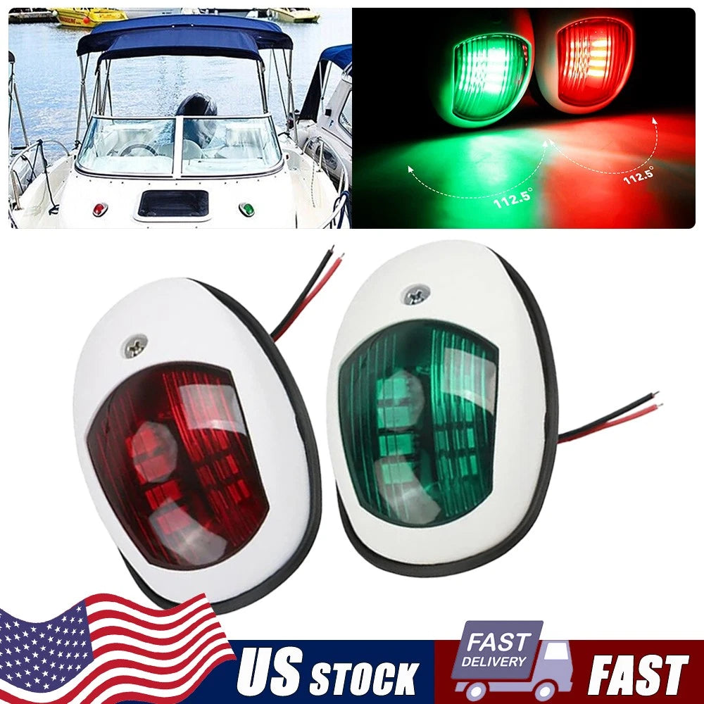 Set of 4 Red & Green LED Navigation Lights for Boat (Year Range)