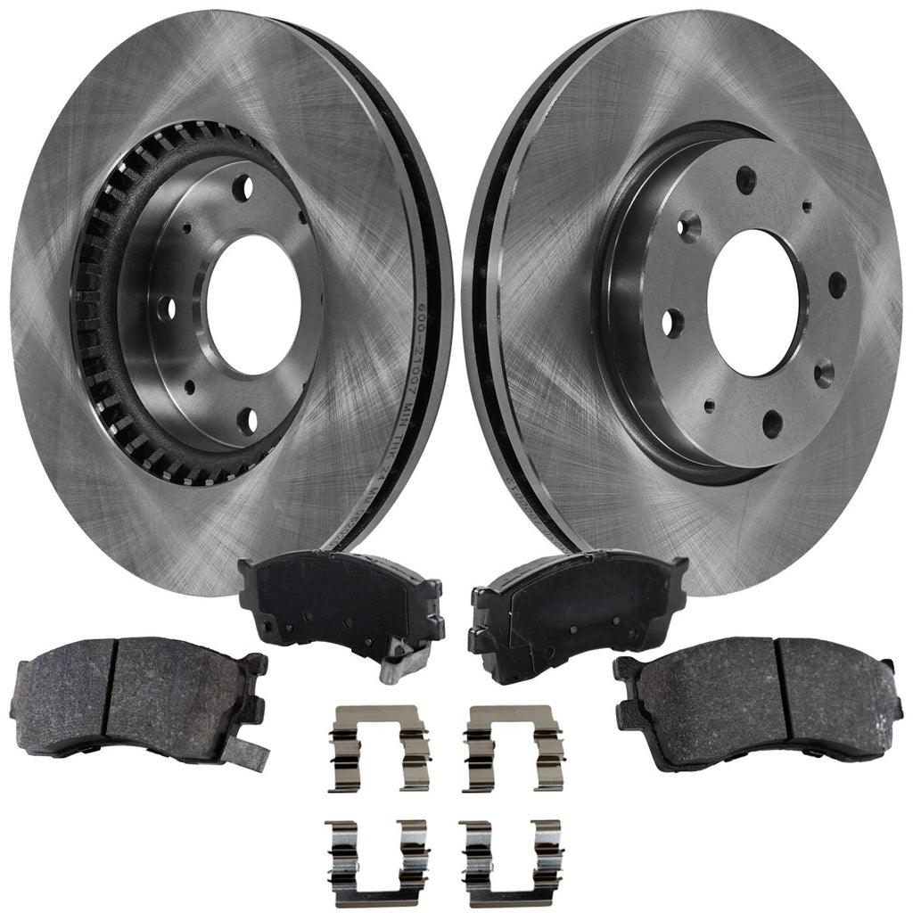 Front Brake Disc Rotors and Pads Kit for Kia Spectra (2004)