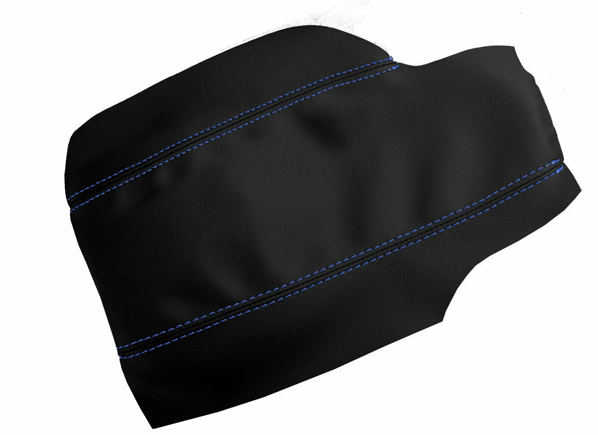 Leather Console Lid Armrest Cover for Porsche 987 Cayman (2005–2012) Blue Stitch