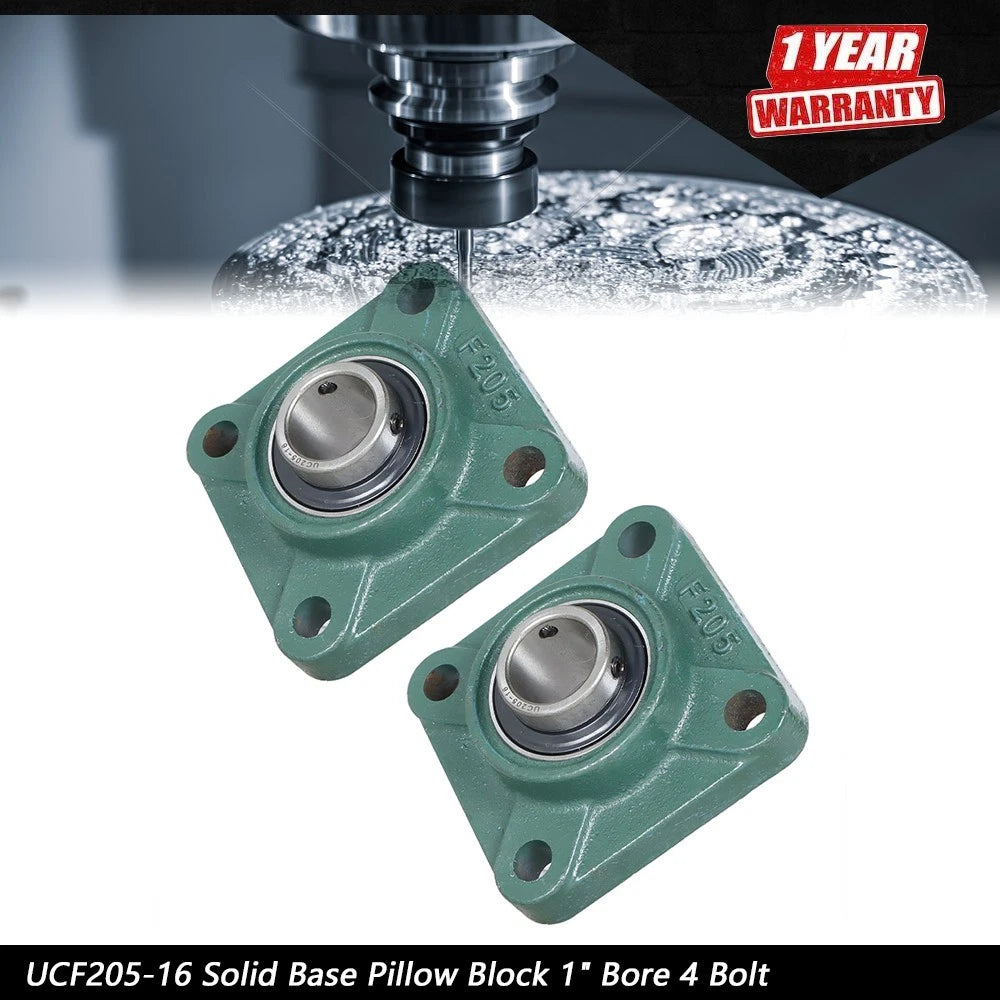 Set of 2 Pillow Block Bearings for UCF205-16 (1" Bore)