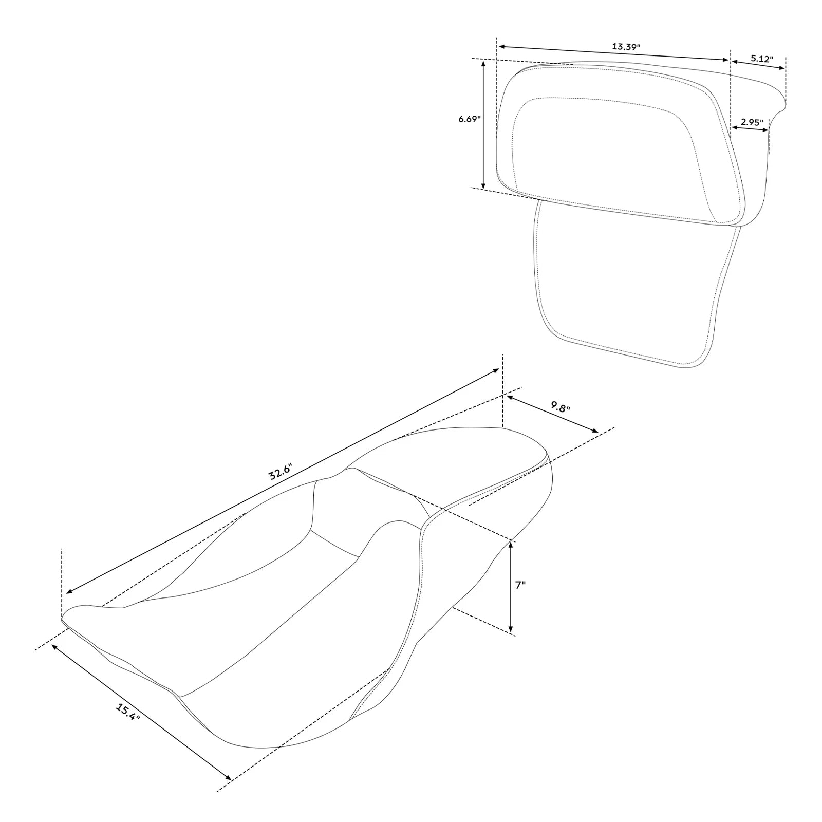 Backrest Pad Set for Harley Touring Road Glide (2014–2023)