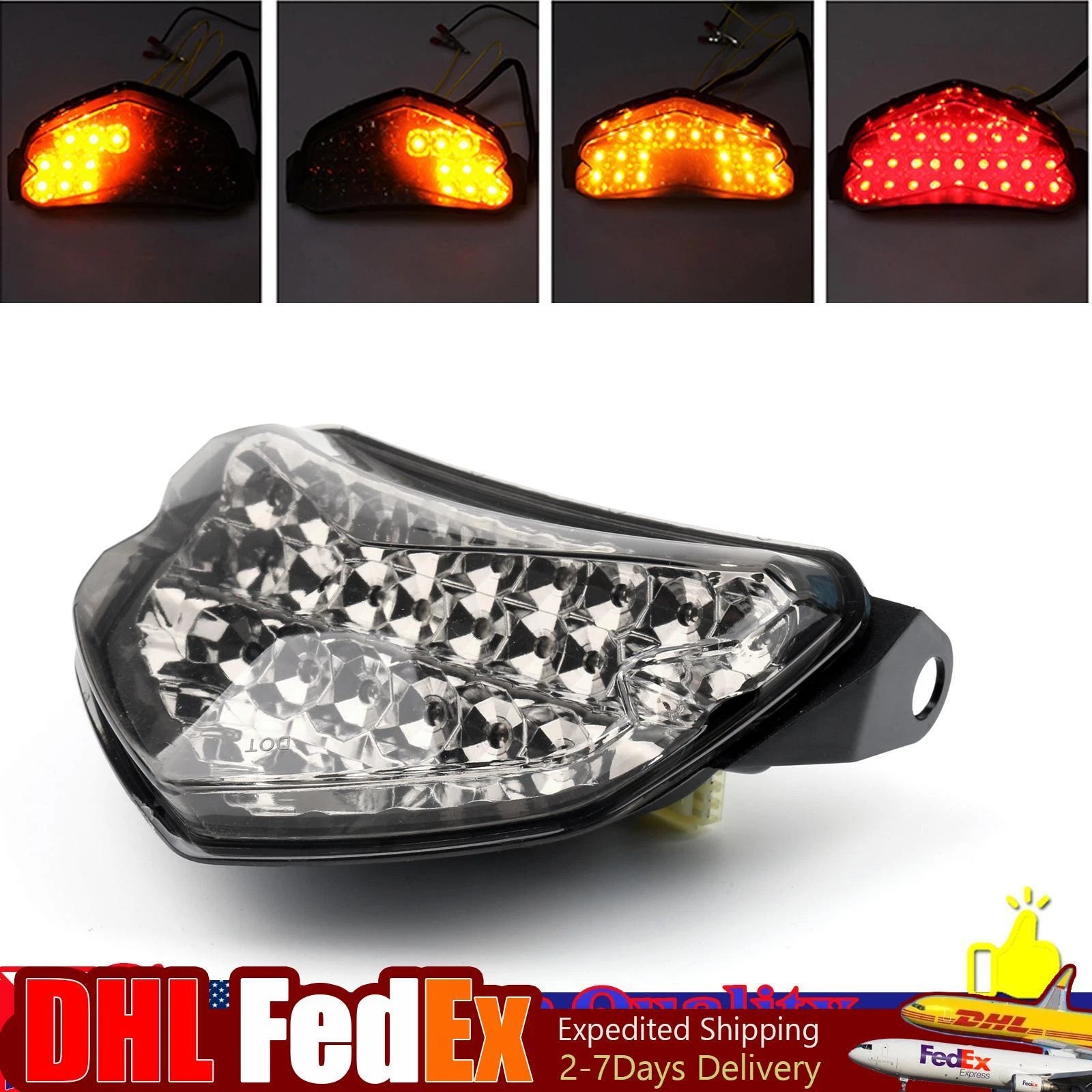 Clear LED Brake Tail Light Turn Signals for Suzuki GSXR 600 GSX-R 750 (2004–2005)