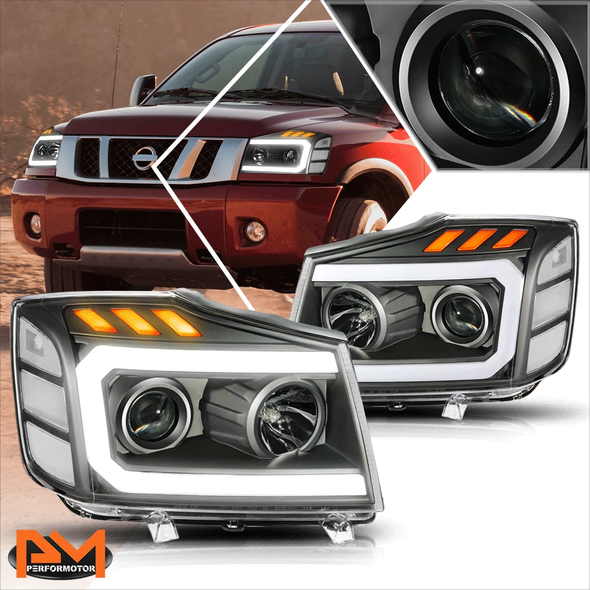 OE Style Projector Headlights for Chevy Impala (2014–2020) Black Housing