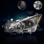 Full LED Halo Projector Headlights for Peterbilt 359 (1967–1987)