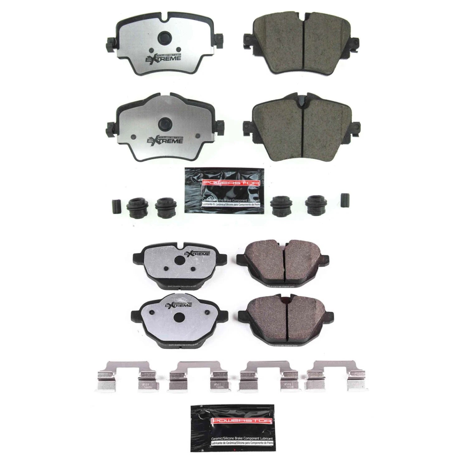 PowerStop 2X Front Rear Carbon-Fiber Ceramic Disc Brake Pads Kit for G01 X3 G02 X4 (2018–2022)
