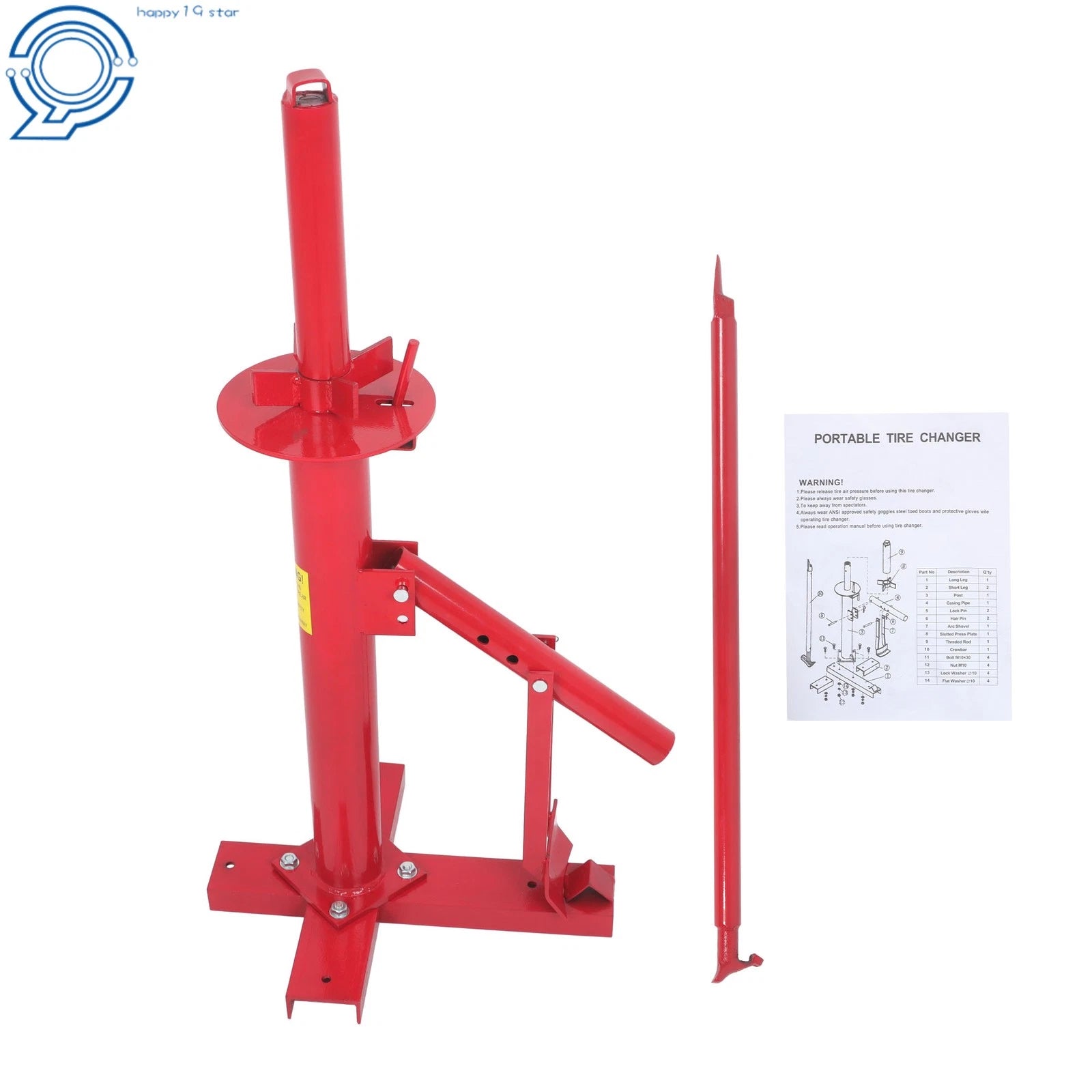 Manual Tire Changer for 8 to 16 Inch Tires (Portable)