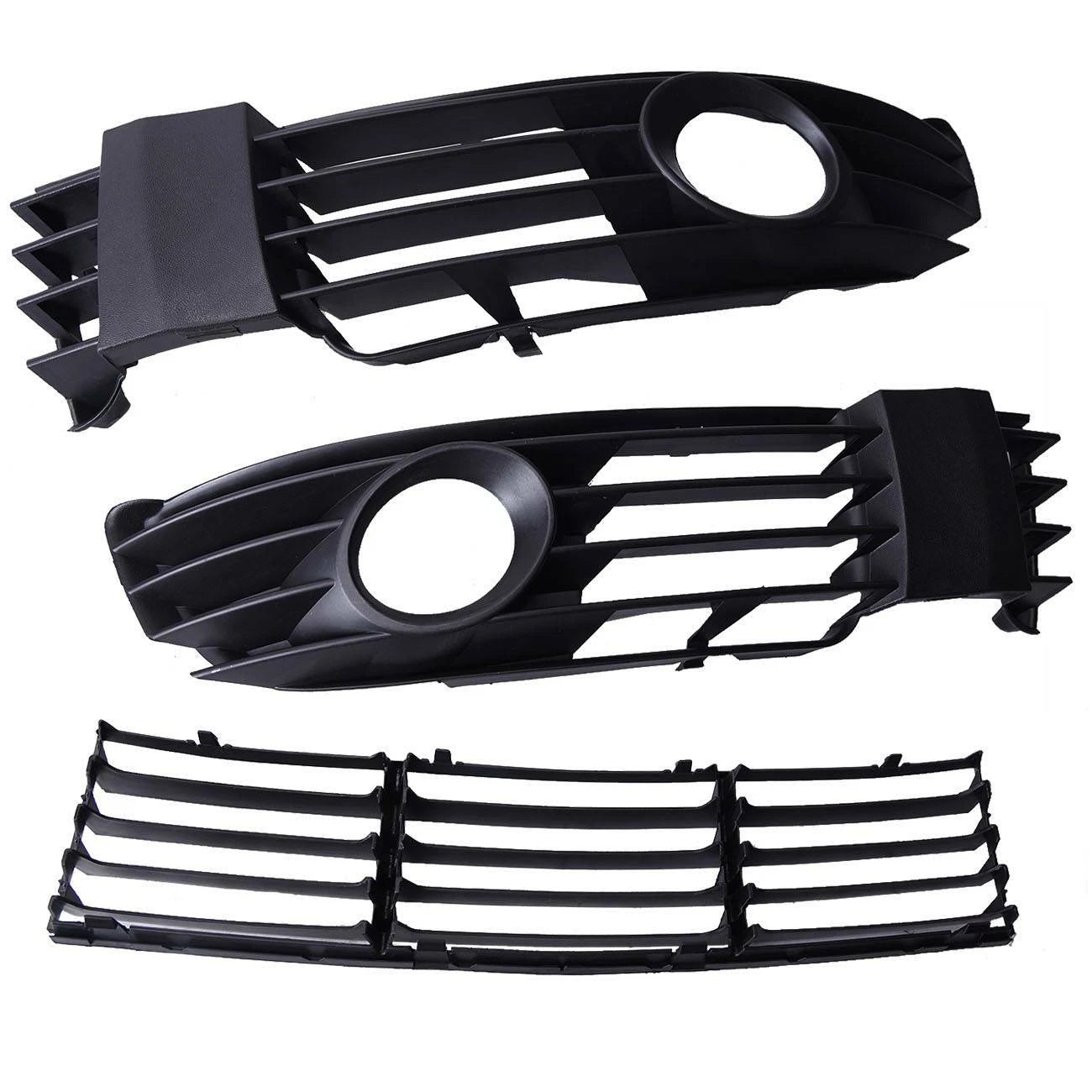 3X Bumper Grille & Fog Light Cover Kit for VW Passat B5 (2001-2005)