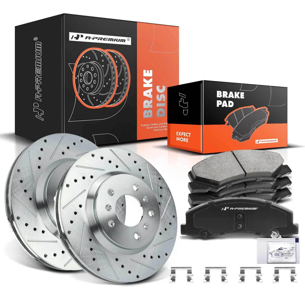 Set of 6 Drilled & Slotted Brake Rotors & Pads for Chevy Impala (2000–2016)