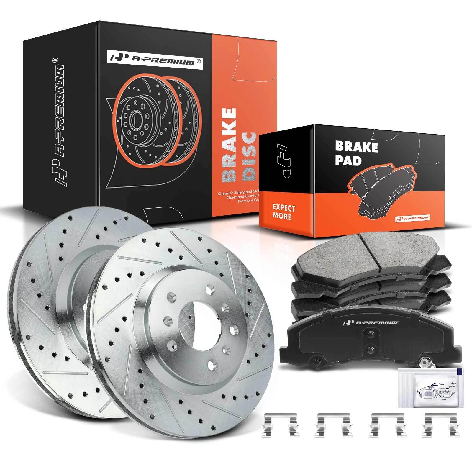 Set of 6 Drilled & Slotted Brake Rotors & Pads for Chevy Impala (2000–2016)