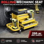2X 350lbs Capacity 2-in-1 Mechanics Roller Seat for Work Cabinet
