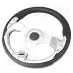 13" Racing Steering Wheel Leather PVC w/ Horn Button for Universal Car
