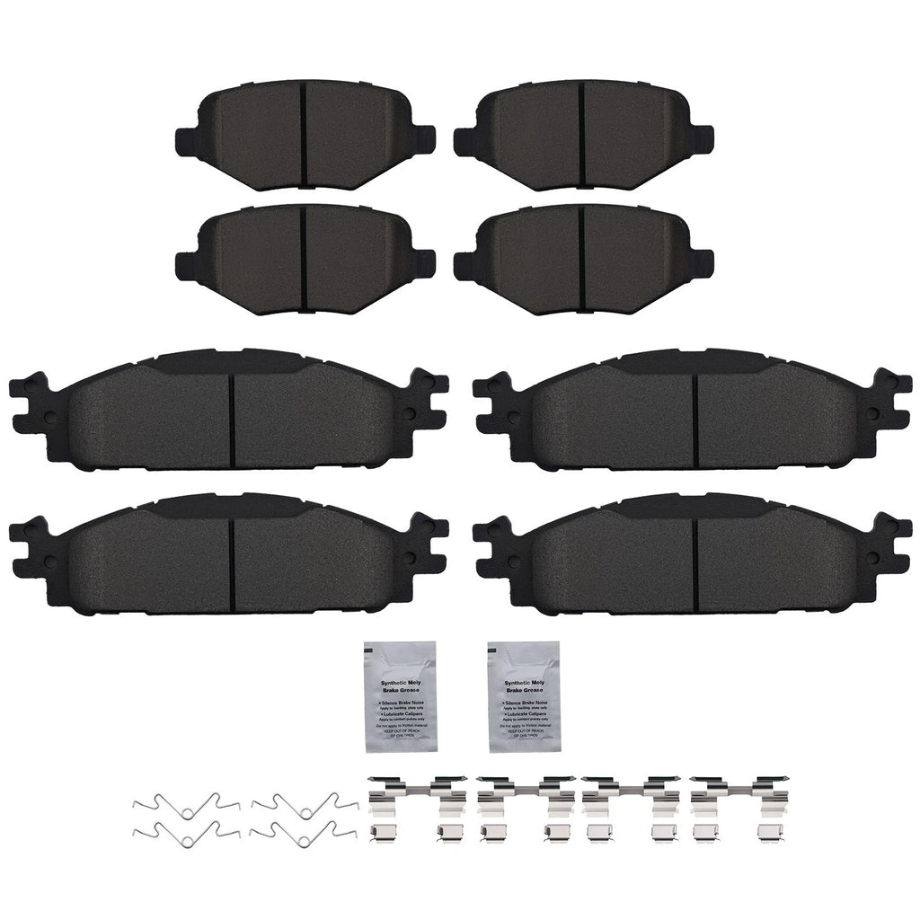 8pcs Brake Pads Kit for Ford Taurus (2010–2019) Lincoln MKS (2009–2012)