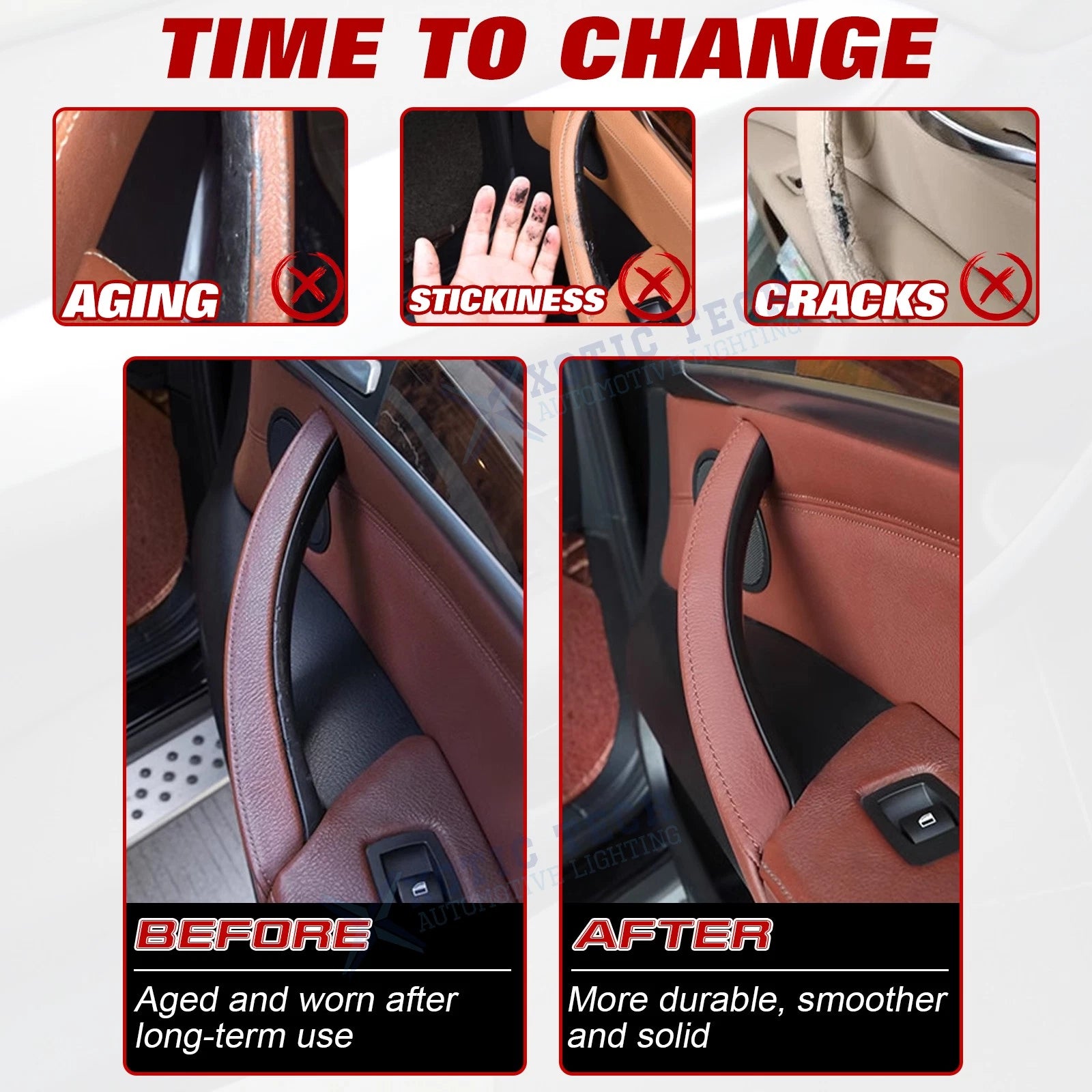 3Pcs Inner Door Pull Handle Cover for BMW X5 E70 (2008-2013)