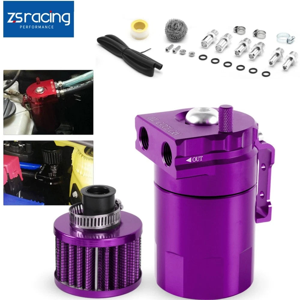 Oil Catch Can Kit for Universal Vehicles (Baffled, Aluminum)