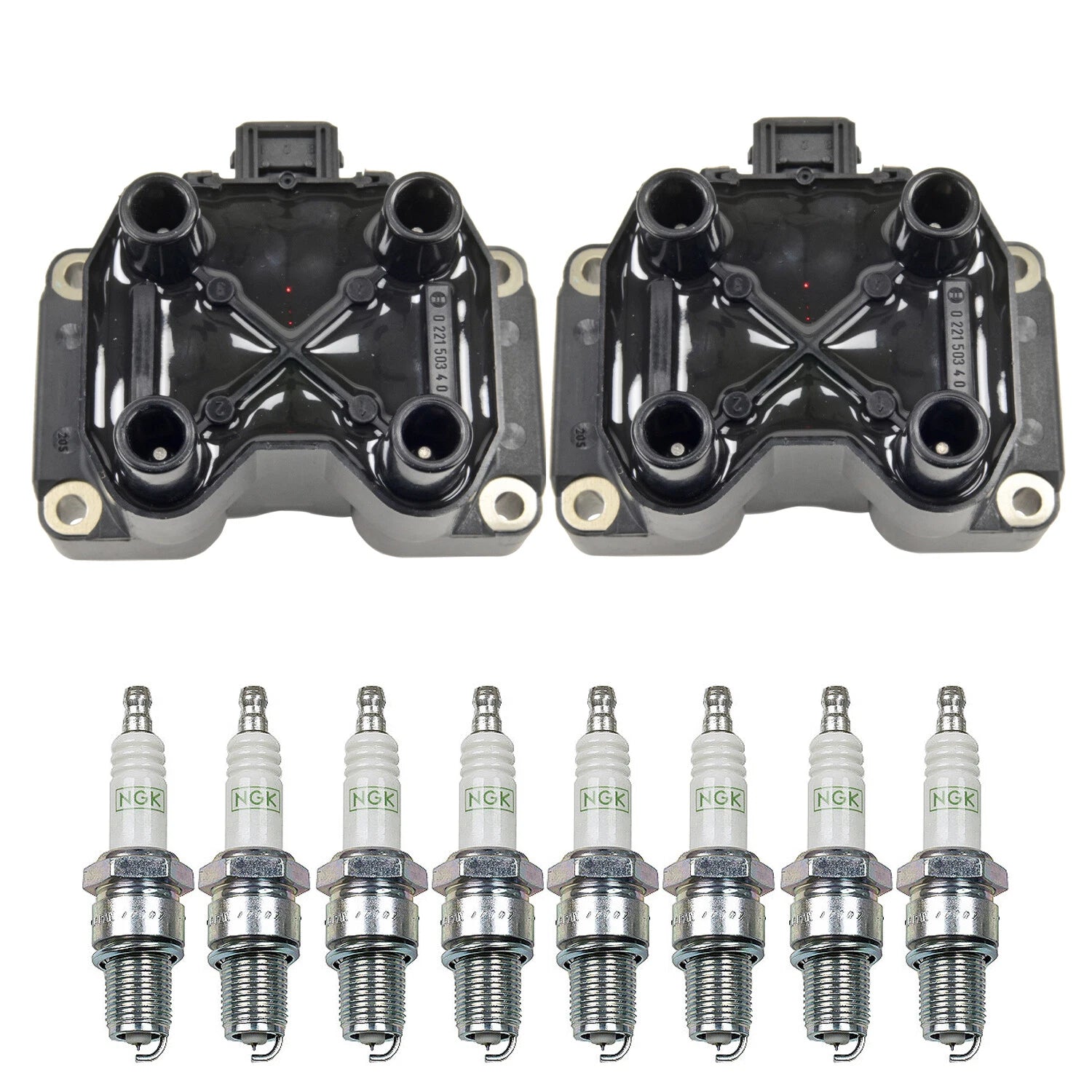 2X Ignition Coil & 8 G-Power Spark Plug Kit for Lagonda Range Rover V8