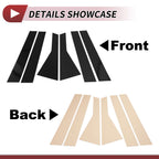 Set of 6 Door Pillar Window Trim for Nissan Rogue (2021–2023) Black