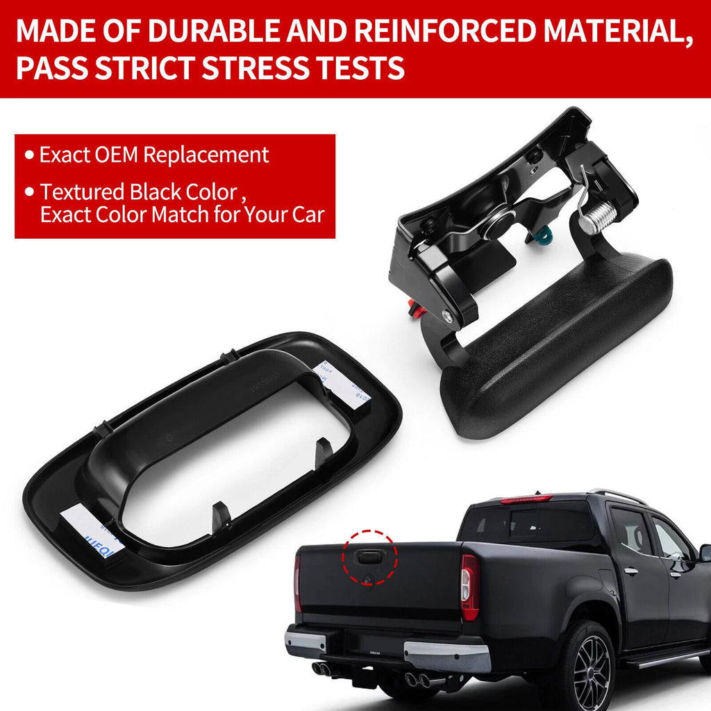 2X Tailgate Latch Handle & Bezel for Chevrolet Silverado 1500 GMC Sierra 1500 (2014-2019)