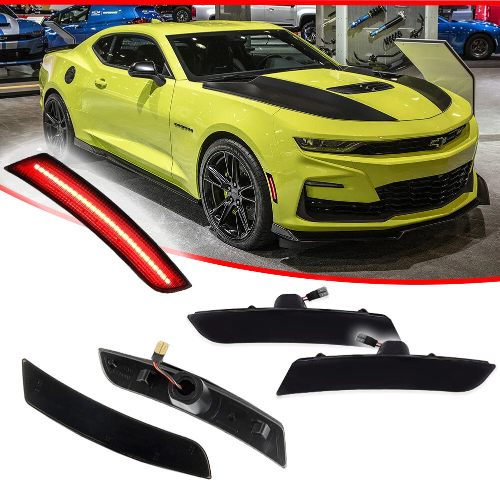 Set of 4 Smoke Red LED Side Marker Lights for Chevy Camaro (2016–2023)